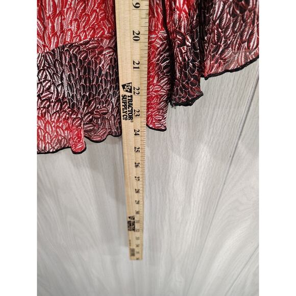 Whimsigoth Peasant top Size L Red Black lightweight Festival Boho Hippie Y2K - Picture 7 of 8